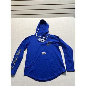 ST.LOUIS Blues Women Blue Long-Sleeved Hoodie Sz M Pre-Owned Excellent